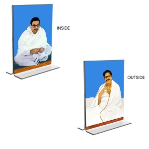 Sri Sri Thakur Anukul Chandra Thakur & Sri Baroda Acrylic T-Style Photo Stand - 5x7 Inches, Compact and Stylish Spiritual Display, easily change 2 photos (Pack of 1) Sri Sri Thakur Anukul Chandra Thakur & Sri Baroda Acrylic T-Style Photo Stand - 5x7 Inches, Compact and Stylish Spiritual Display, easily change 2 photos (Pack of 1)