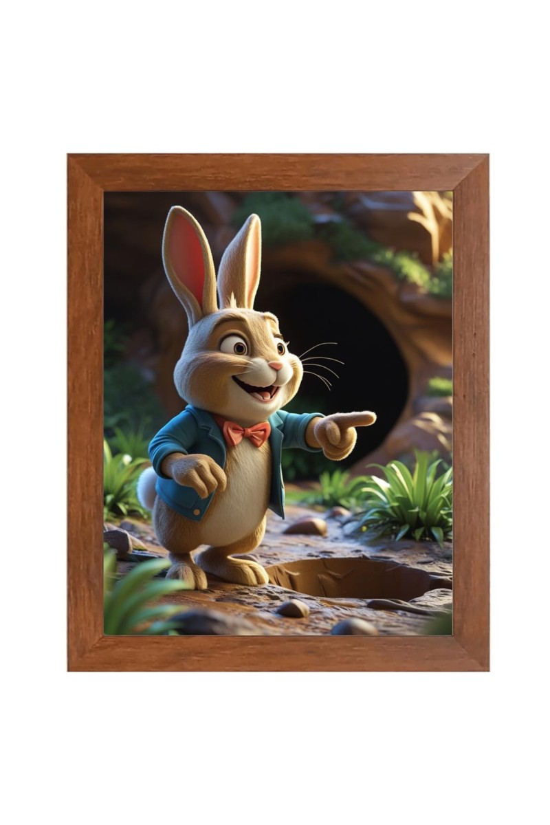 AI Funny Squirrel Art Picture for Kids - 14x18 inches, Brown Color - Perfect Wall Decor for Children's Room