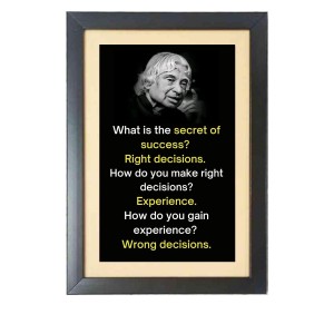 A. P. J. Abdul Kalam & His Famous Quote Photo Frame - Black Frame, 11x15 Inches, Perfect for Office & Wall Decoration, Ideal Gift