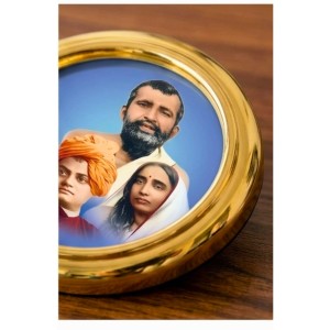 Sri Ramakrishna, Swami Vivekananda & Sarada Devi Gold Plated Metallic Photo Frame for Car Dashboard & Table Decor Glossy Finish | Compact & Elegant Design Study Desk, Puja Room, Home Temple & Office Decor Sri Ramakrishna, Swami Vivekananda & Sarada Devi Gold Plated Metallic Photo Frame for Car Dashboard & Table Decor Glossy Finish | Compact & Elegant Design Study Desk, Puja Room, Home Temple & Office Decor