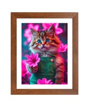 AI Funny Cute Cat Art Picture for Kids - 10x14 inches, Brown Color - Perfect Wall Decor for Children's Room AI Funny Cute Cat Art Picture for Kids - 10x14 inches, Brown Color - Perfect Wall Decor for Children's Room
