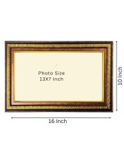 Swami Vivekananda, Ramakrishna Paramhansa & Sarada Maa Photo Frame | 3-in-1 Wooden Wall Frame with Golden Border | Spiritual Wall Decor for Living Room, Office & Gift Purpose