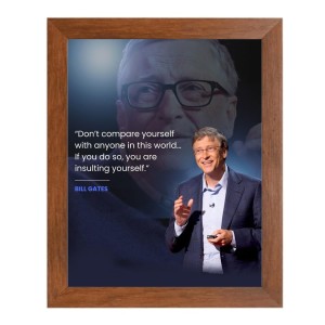 Bill Gates & Famous Quote Brown Frame, 18x22InchesInspirational Wall Art for Office, Home DecorIdeal Spiritual Gift Bill Gates & Famous Quote Brown Frame, 18x22InchesInspirational Wall Art for Office, Home DecorIdeal Spiritual Gift