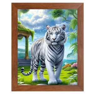 AI Funny White Tiger Art Picture for Kids - 14x18 inches, Brown Color - Perfect Wall Decor for Children's Room AI Funny White Tiger Art Picture for Kids - 14x18 inches, Brown Color - Perfect Wall Decor for Children's Room