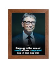 Bill Gates & His Famous Quote Photo Frame - Brown Frame, Perfect for Office & Wall Decoration, Ideal Gift