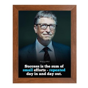Bill Gates & His Famous Quote Photo Frame - Brown Frame, Perfect for Office & Wall Decoration, Ideal Gift Bill Gates & His Famous Quote Photo Frame - Brown Frame, Perfect for Office & Wall Decoration, Ideal Gift