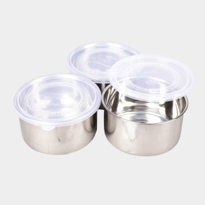 Steel Lunch Box, 3 Containers and 1 Bag, 1Bag, 3 Containers
