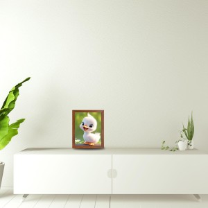 AI Funny Cute Duck Art Picture for Kids - 10x14 inches, Brown Color - Perfect Wall Decor for Children's Room