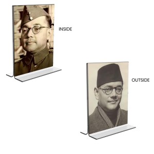 Netaji Subhas Chandra Bose Acrylic T-Style Photo Stand - 9x11 Inches, Compact and Stylish Spiritual Display, easily change 2 photos (Pack of 1) Netaji Subhas Chandra Bose Acrylic T-Style Photo Stand - 9x11 Inches, Compact and Stylish Spiritual Display, easily change 2 photos (Pack of 1)
