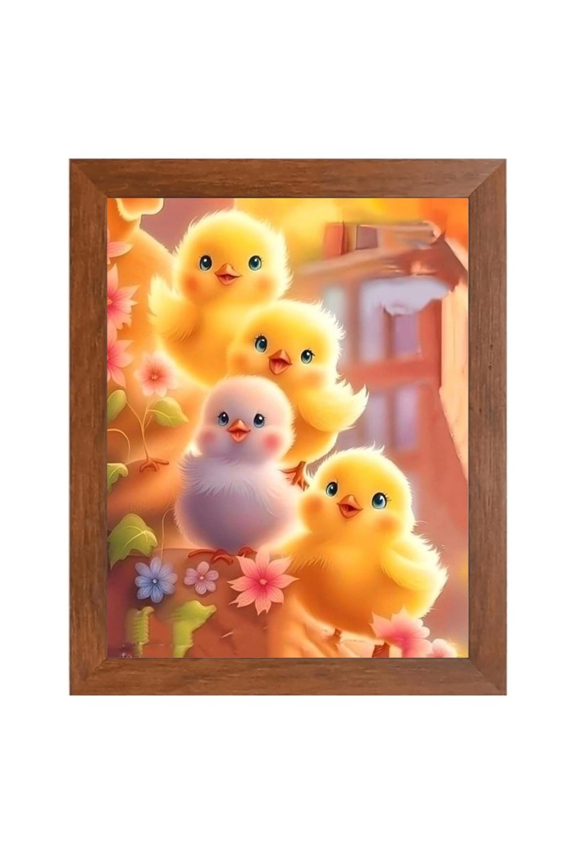 AI Funny Cute Duck Art Picture for Kids - 10x14 inches, Brown Color - Perfect Wall Decor for Children's Room