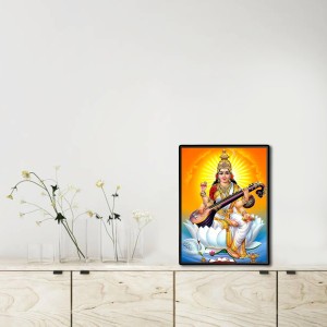 Maa Saraswati Laminated Photo (11x13 Inches Without glass) Divine Blessings for Table and Walls,Home & Office and Temple Decoration Maa Saraswati Laminated Photo (11x13 Inches Without glass) Divine Blessings for Table and Walls,Home & Office and Temple Decoration