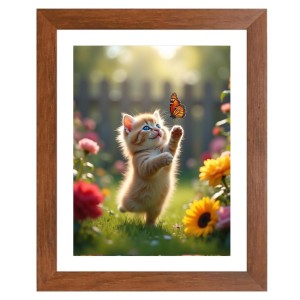 AI Funny Cute Cat Art Picture for Kids - 10x14 inches, Brown Color - Perfect Wall Decor for Children's Room AI Funny Cute Cat Art Picture for Kids - 10x14 inches, Brown Color - Perfect Wall Decor for Children's Room