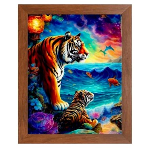AI Funny Tiger Art Picture for Kids - 12x16 inches, Brown Color - Perfect Wall Decor for Children's Room AI Funny Tiger Art Picture for Kids - 12x16 inches, Brown Color - Perfect Wall Decor for Children's Room