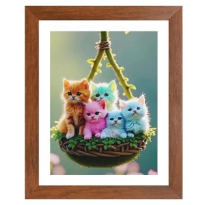 AI Funny Cute Cat Art Picture for Kids - 10x14 inches, Brown Color - Perfect Wall Decor for Children's Room AI Funny Cute Cat Art Picture for Kids - 10x14 inches, Brown Color - Perfect Wall Decor for Children's Room