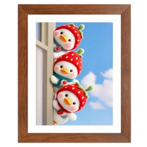 AI Funny Cute Duck Art Picture for Kids - 10x14 inches, Brown Color - Perfect Wall Decor for Children's Room