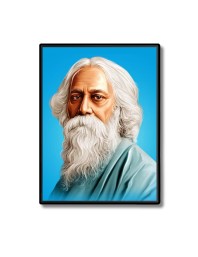 Rabindranath Tagore Laminated Photo - 5x7 Inches, Divine Blessings for Home & Office and Temple Decoration