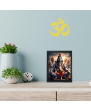 Hitech Sales Lord Shiva and Ganesh Ji Polystyrene Photo Frame for Pooja Room, Temple Decor, Home Decoration and Gifting (Wall and Tabletop, Rectangular, Printed Photo, 7.12 x 9.12 inches Frame, Black)