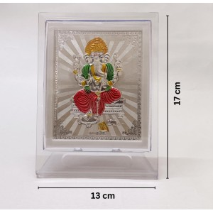 999 Silver Ganesh Photo Frame Stand, 13 cm X 17 cm 999 Silver Ganesh Photo Frame Stand, 13 cm X 17 cm
