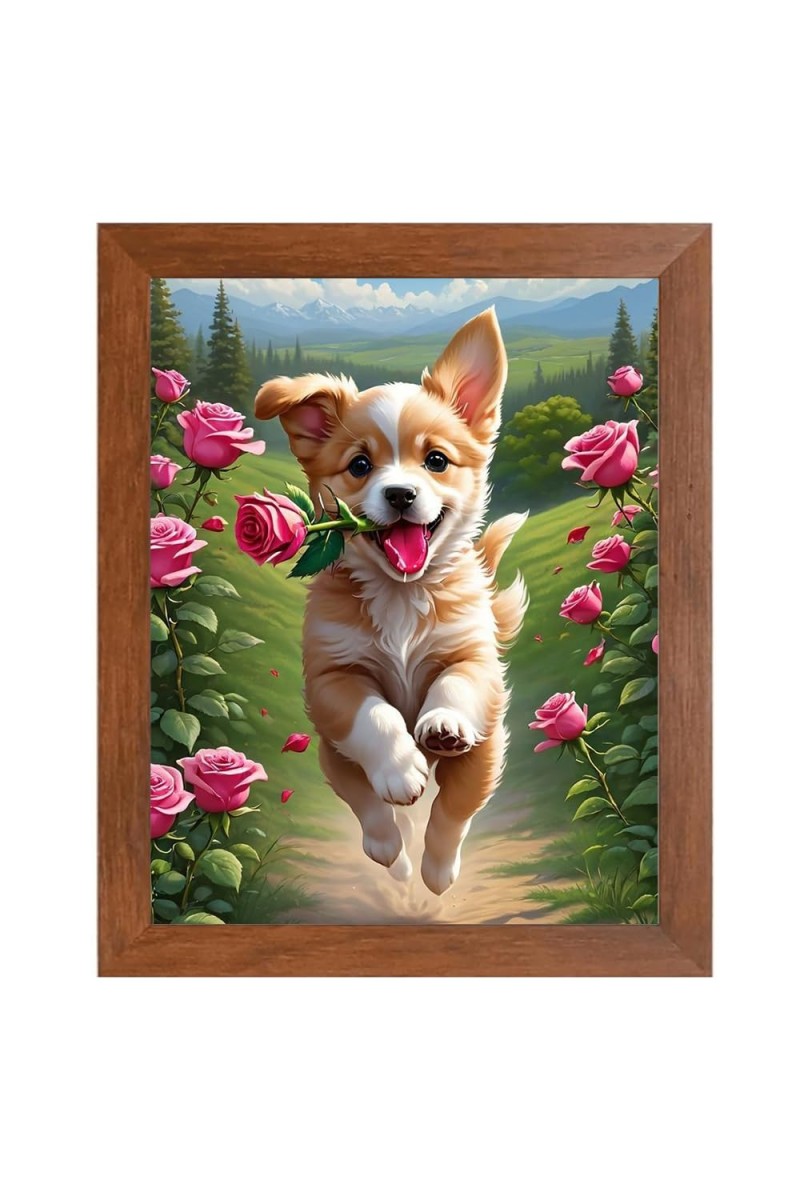 AI Funny Cute Dog Art Picture for Kids - 18x22 inches, Brown Color - Perfect Wall Decor for Children's Room