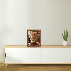 AI Funny Cute Cat Art Picture for Kids - 10x14 inches, Brown Color - Perfect Wall Decor for Children's Room AI Funny Cute Cat Art Picture for Kids - 10x14 inches, Brown Color - Perfect Wall Decor for Children's Room
