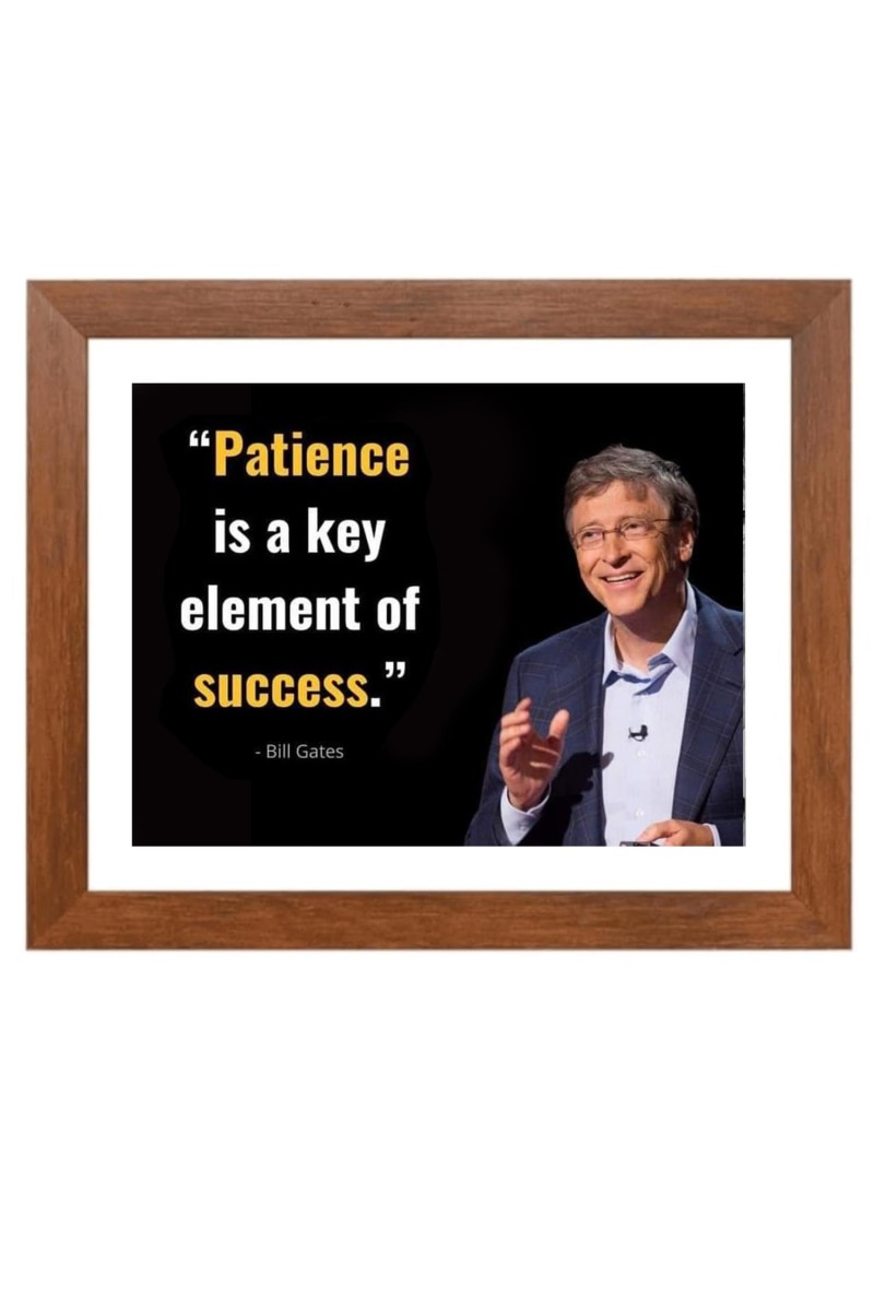 Bill Gates & Famous Quote Brown Frame, 18x22InchesInspirational Wall Art for Office, Home DecorIdeal Spiritual Gift