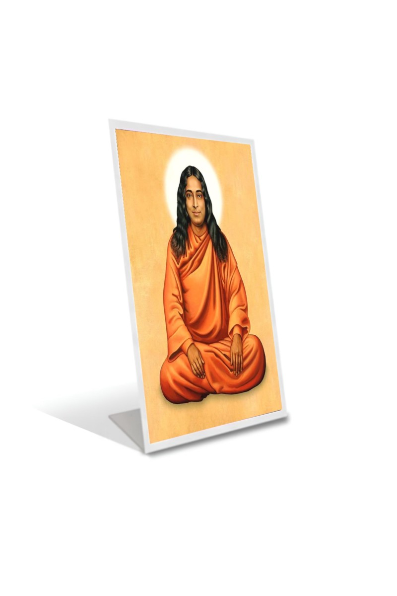 Car Desk/Table Top Paramahansa Yogananda Acrylic L-Style Photo Stand - 2.5x3.5 Inches, Compact And Stylish Spiritual Display (F6671)