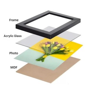 HiTechMart Polystyrene Personalized Photo Frame – Custom Picture Frame for Wall and Tabletop Display – Ideal for Home Decor and Gifting (Golden)