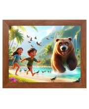 AI Funny Polar bear with kid Art Picture for Kids - 10x14 inches, Brown Color - Perfect Wall Decor for Children's Room AI Funny Polar bear with kid Art Picture for Kids - 10x14 inches, Brown Color - Perfect Wall Decor for Children's Room