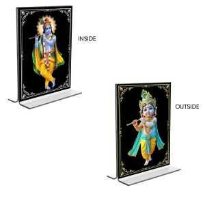 Sri Krishna Acrylic T-Style Photo Stand, Compact and Stylish Spiritual Display, easily change 2 photos (Pack of 1) Sri Krishna Acrylic T-Style Photo Stand, Compact and Stylish Spiritual Display, easily change 2 photos (Pack of 1)