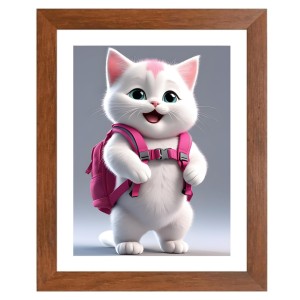 AI Funny Cute Cat Art Picture for Kids - 10x14 inches, Brown Color - Perfect Wall Decor for Children's Room AI Funny Cute Cat Art Picture for Kids - 10x14 inches, Brown Color - Perfect Wall Decor for Children's Room