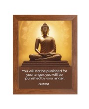 Buddha & His Famous Quote Photo Frame - Brown Frame, Perfect for Office & Wall Decoration, Ideal Gift