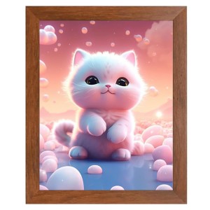 AI Funny Cute Cat Art Picture for Kids - 10x14 inches, Brown Color - Perfect Wall Decor for Children's Room AI Funny Cute Cat Art Picture for Kids - 10x14 inches, Brown Color - Perfect Wall Decor for Children's Room