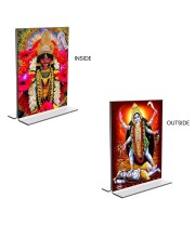Debi Kali Acrylic T-Style Photo Stand - 11x13 Inches, Compact and Stylish Spiritual Display, easily change 2 photos (Pack of 1)