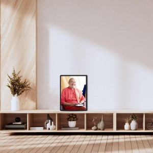 Swami Kriyananda Laminated Photo - 11x13 Inches, Divine Blessings for Home & Office and Temple Decoration