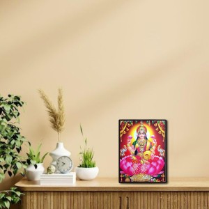 Maa Lakshmi Laminated Photo - 7x9 Inches, Divine Blessings for Home & Office and Temple Decoration Maa Lakshmi Laminated Photo - 7x9 Inches, Divine Blessings for Home & Office and Temple Decoration