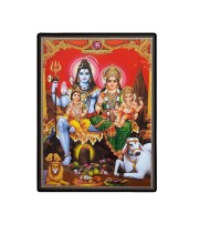 Shiva Family Laminated Photo - 5x7 Inches, Divine Blessings for Home & Office and Temple Decoration