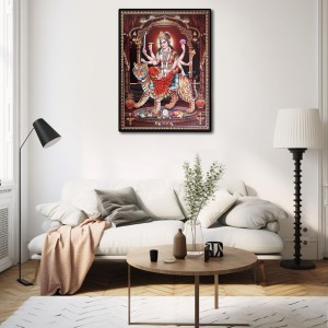 Maa Durga Laminated Photo - 11x13 Inches, Divine Blessings for Home & Office and Temple Decoration