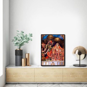 Radha Krishna Laminated Photo - 13x15 Inches, Divine Blessings for Home & Office and Temple Decoration