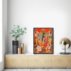 Ram Darbar Laminated Photo - 5x7 Inches, Divine Blessings for Home & Office and Temple Decoration Ram Darbar Laminated Photo - 5x7 Inches, Divine Blessings for Home & Office and Temple Decoration