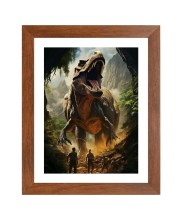 AI Funny Dinosaurs Art Picture for Kids - 14x18 inches, Brown Color - Perfect Wall Decor for Children's Room AI Funny Dinosaurs Art Picture for Kids - 14x18 inches, Brown Color - Perfect Wall Decor for Children's Room
