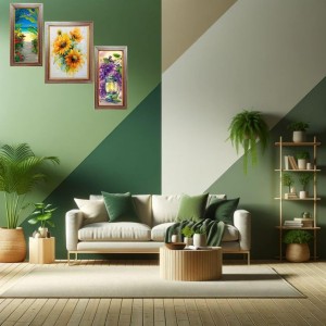 3-Pack Beautiful Garden paiting Photo Frames - 2 Pieces 10x17 Inch & 1 Piece 14x17 Inch - Rustic Wall Art for Home & Office Decor - Botanical Wall Hanging for Living Room, Bedroom, or Workspace