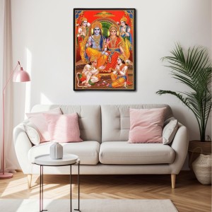 Ram Darbar Laminated Photo - 5x7 Inches, Divine Blessings for Home & Office and Temple Decoration Ram Darbar Laminated Photo - 5x7 Inches, Divine Blessings for Home & Office and Temple Decoration