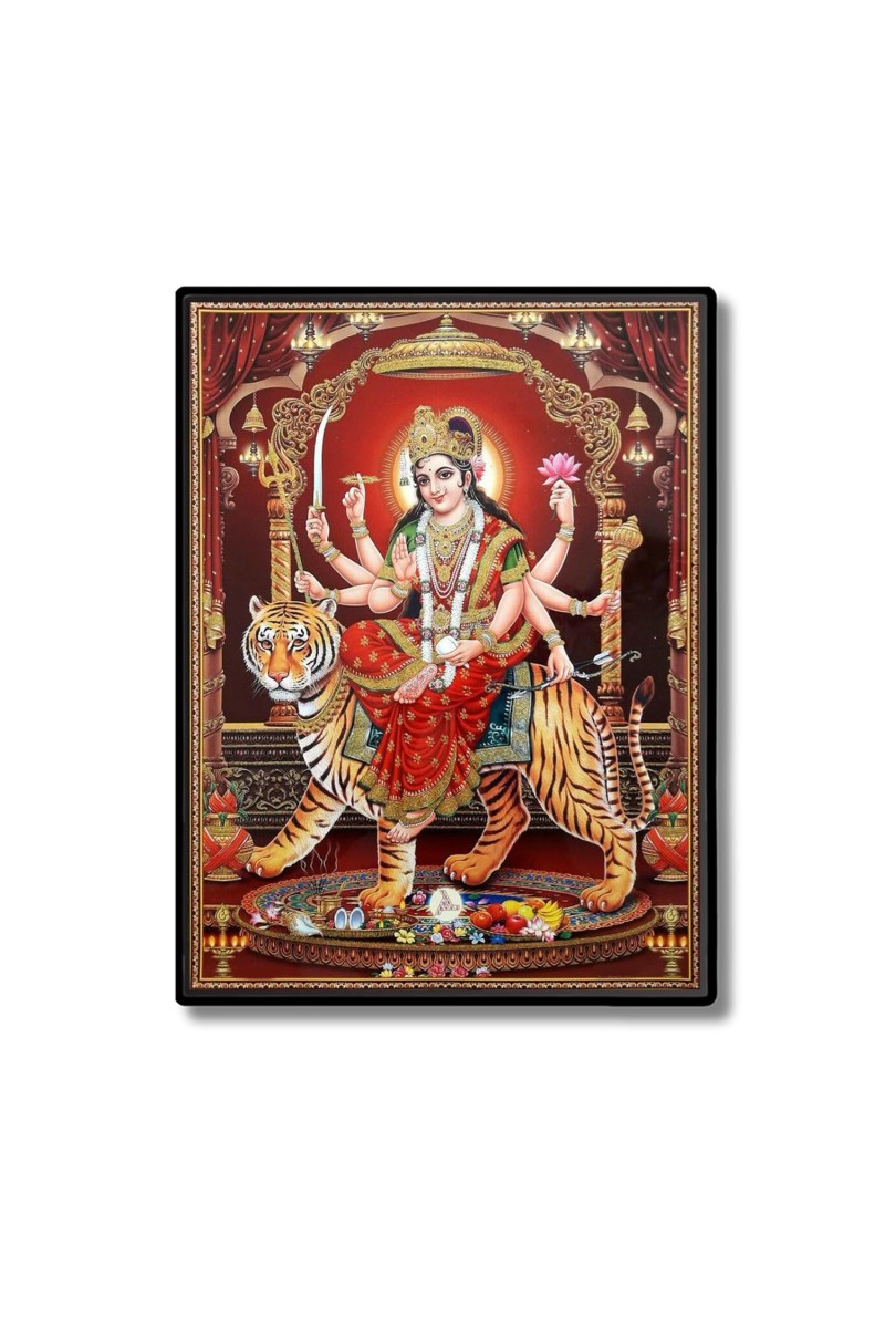 Maa Durga Laminated Photo (11x13 Inches) Divine Blessings for Home & Office and Temple Decoration