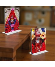 Tara Debi Acrylic T-Style Photo Stand - 5x7 Inches, Compact and Stylish Spiritual Display, easily change 2 photos (Pack of 1)