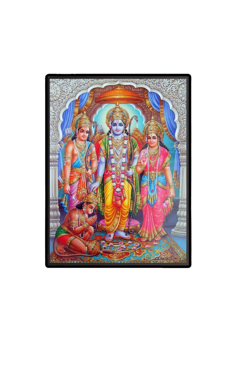 Ram Sita Laminated Photo - 5x7 Inches, Divine Blessings for Home & Office and Temple Decoration