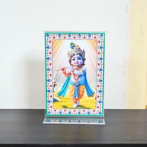 HiTechMart Lord Krishna Acrylic Photo Frame, Hindu God Idol Picture for Home, Office and Mandir, Decorative Frame for Pooja and Gifting HiTechMart Lord Krishna Acrylic Photo Frame, Hindu God Idol Picture for Home, Office and Mandir, Decorative Frame for Pooja and Gifting