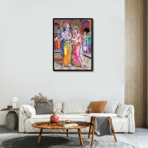 Ram Sita Laminated Photo - 13x15 Inches, Divine Blessings for Home & Office and Temple Decoration