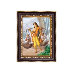 Shravan Kumar Ramayana Digital Print Photo 8.7x10.7 inches - Vibrant Religious Wall Art for Home, Office and Temple Decor.