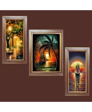3-Pack Sunrise Over Silent Waters Photo Frames - 2 Pieces 10x17 Inch & 1 Piece 14x17 Inch - Rustic Wall Art for Home & Office Decor - Botanical Wall Hanging for Living Room, Bedroom, or Workspac 3-Pack Sunrise Over Silent Waters Photo Frames - 2 Pieces 10x17 Inch & 1 Piece 14x17 Inch - Rustic Wall Art for Home & Office Decor - Botanical Wall Hanging for Living Room, Bedroom, or Workspac