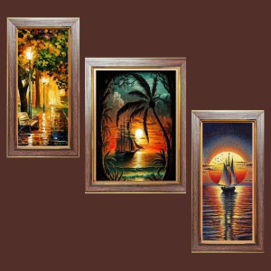 3-Pack Sunrise Over Silent Waters Photo Frames - 2 Pieces 6x13 Inch & 1 Piece 10x13 Inch - Rustic Wall Art for Home & Office Decor - Botanical Wall Hanging for Living Room, Bedroom, or Workspace 3-Pack Sunrise Over Silent Waters Photo Frames - 2 Pieces 6x13 Inch & 1 Piece 10x13 Inch - Rustic Wall Art for Home & Office Decor - Botanical Wall Hanging for Living Room, Bedroom, or Workspace